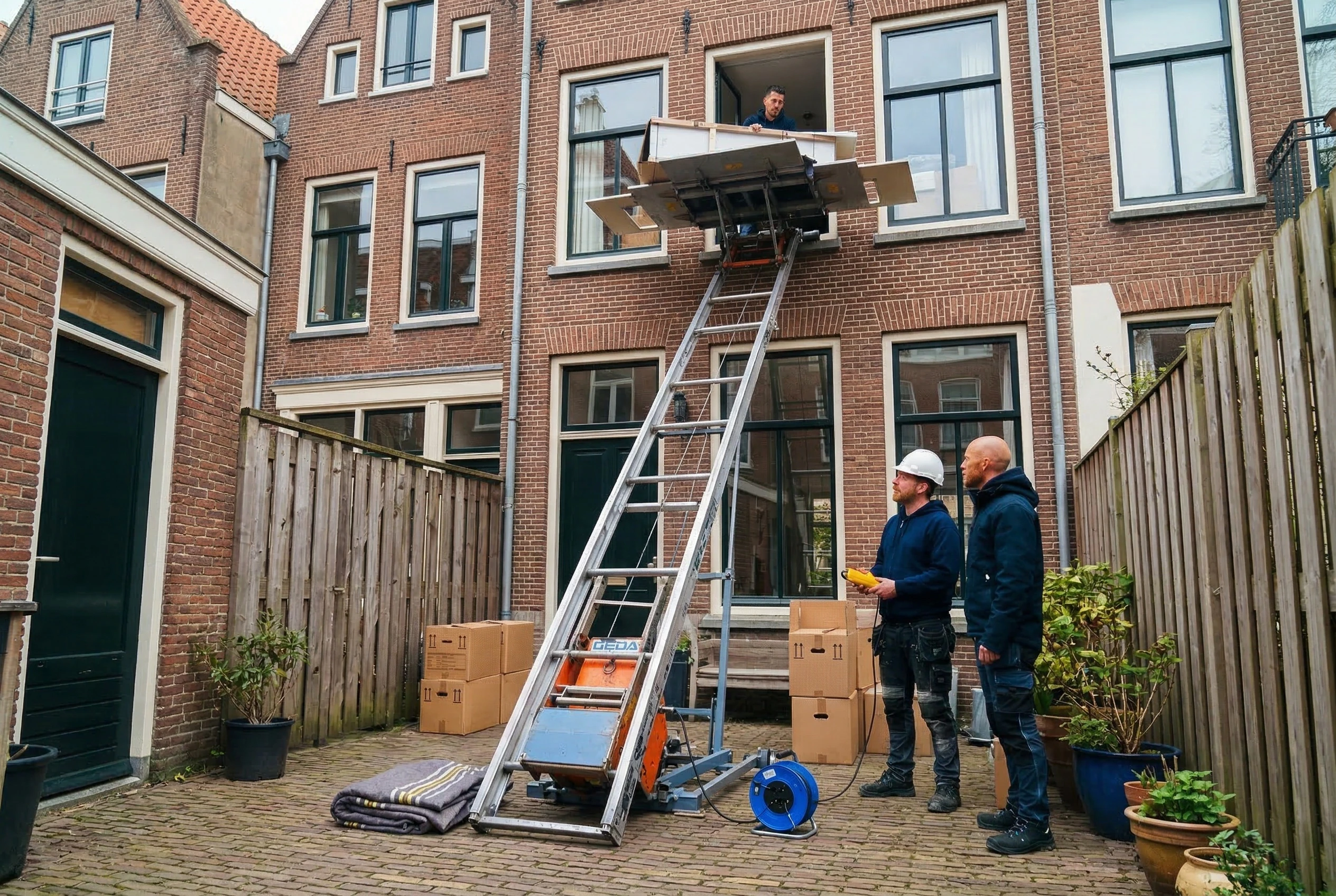 Gedalift in gebruik bij woning in Hilversum