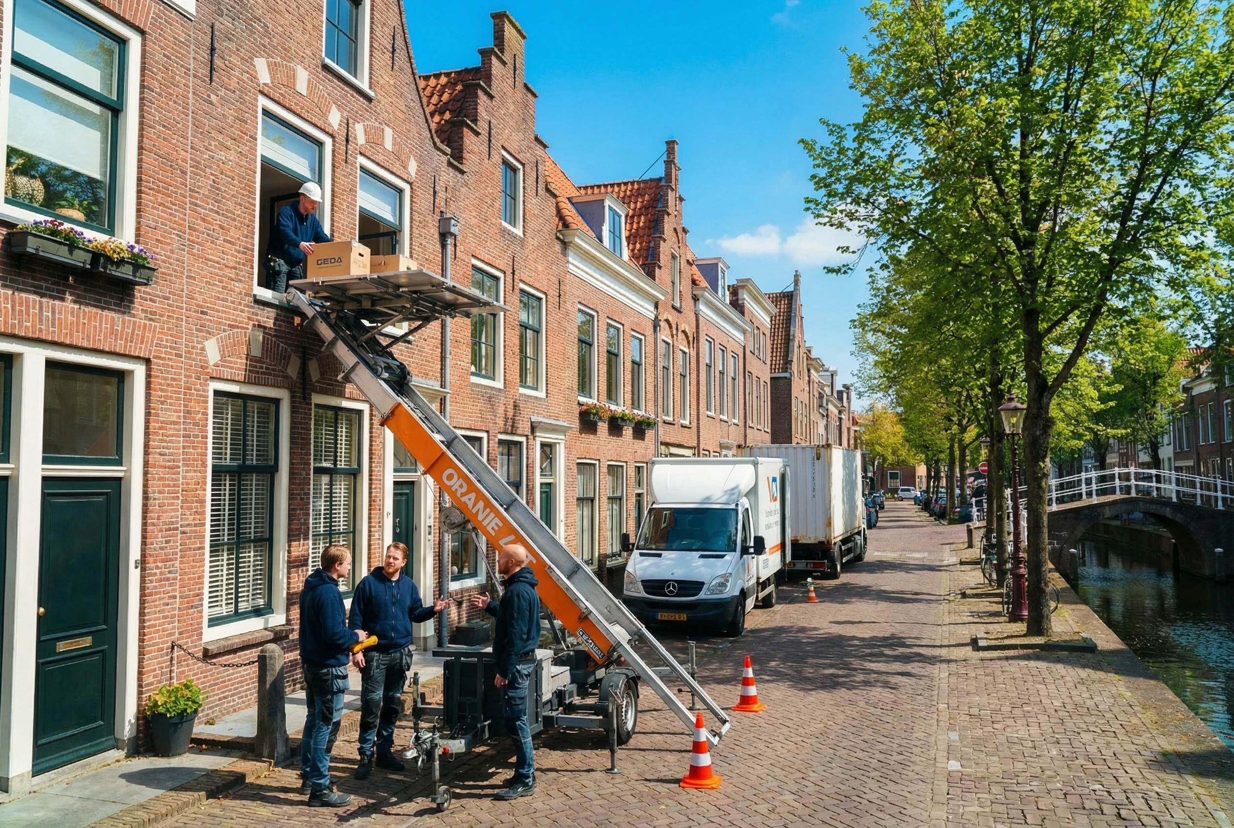 Aanhangerlift bij woning in Hilversum